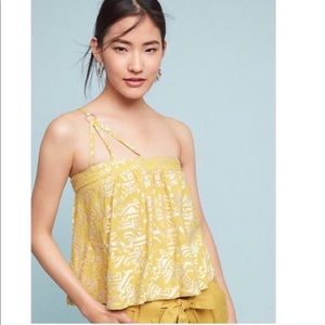 BRAND NEW cute Anthropologie gold 1 shoulder tank